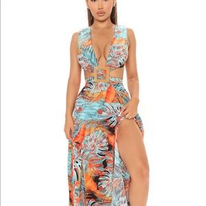 NWT Fashion Nova Brunch In The Tropics Maxi Dress XL